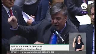 Dep. Boca Aberta (PROS-PR) requer posicionamento da bancada do governo em defesa de Bolsonaro