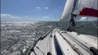 Sigma 33 Sailing across Morecambe Bay, 24kts wind.