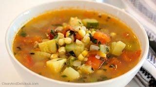 Summer Harvest Soup With Corn, Tomatoes & Zucchini