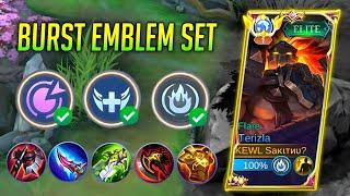 TERIZLA HIGH BURST DAMAGE EMBLEM!!! | NEW HYBRID DAMAGE BUILD 2023 (auto delete!) | MLBB