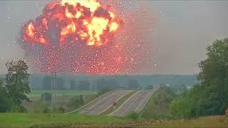 Massive explosion at Ukraine ammunition depot forces evacuation