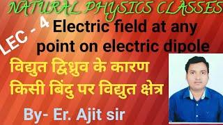 L-4_ Electric field at any point due to dipole || द्विध्रुव के कारण किसी भी बिंदु पर विद्युत क्षेत्र