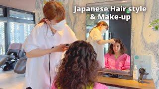 ASMR Japanese Sleep-inducing Hairstyle with Make up in Tokyo, Japan (soft spoken)