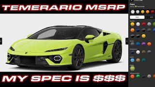 TEMERARIO OPTIONS & MSRP PRICING * My Lamborghini Temerario Configurator Spec as much as a Revuelto?