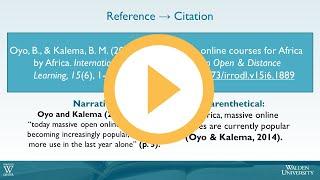 Creating a Citation From Reference Entries*