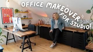 Office Makeover For Creative Studio  | Scrap-wood DIY Projects + Fun Decor