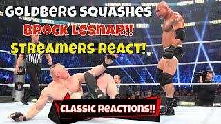 Streamers React - Classics! Goldberg squashes Lesnar - Survivor series 16 #wwe #vault #brocklesnar