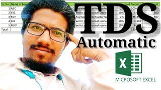 Automatic TDS Sheet in Excel, TDS nikale automatic excel me