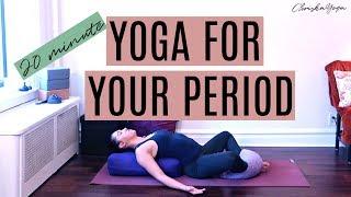 20 Min Yoga for Your Period | Yoga for Period and PMS Symptoms | ChriskaYoga