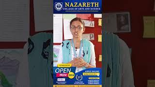 MA ENGLISH Department Student Testimony - Nazareth College of Arts and Science, Avadi.