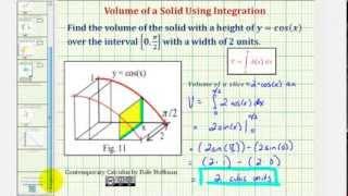 Ex 1: Volume of a Solid with Known Cross Section Using Integration - Volume by Slices