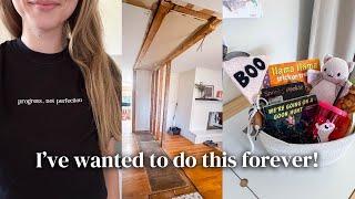 *BIG* ANNOUNCEMENT | closet demo, home reset & boo basket/halloween prep