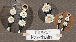 Diy Macrame Flower keychain/ Chaveiro flor