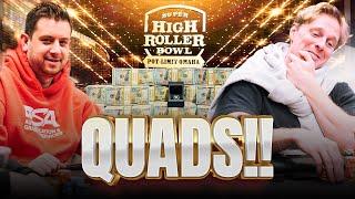 BRUTAL Knockout with QUADS at Super High Roller Bowl PLO!