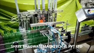 Liquid Soap / Handwash Bottle Automatic  Four Head Piston Filling Machine