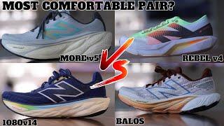 New Balance Fresh Foam X 1080v14 vs More v5 vs Fuelcell Rebel v4 vs Balos Comparison