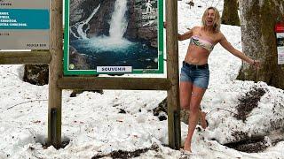 ICY WATERFALL DIP / BAREFOOT SNOW WALK / LONG EXPOSURE TO COLD / CONNECT TO NATURE AND HEAL!!!