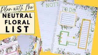 PLAN WITH ME & FLIP THROUGH | NEUTRAL FLORALS LIST