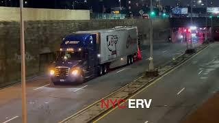 Semi Truck Gets stuck under an overpass (Queens)