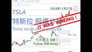 Analysis of TSLA Tesla stock price trend November 27, 2024 (Issue 811)