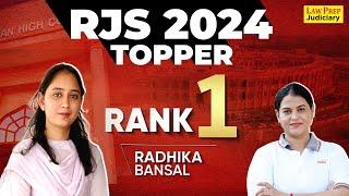 RJS 2024 Topper Interview | Radhika Bansal | Rank 1 | RJS Result 2024