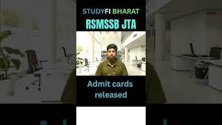 RSMSSB JTA | Admit cards out | Studyfi Bharat #rsmssb_je  #rssbje  #rssbjeclasses