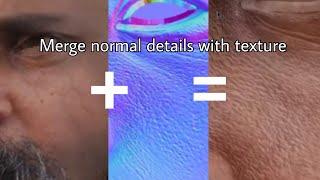 How to merge normal map details with base texture without baking. Using photoshop | irfanlesnar