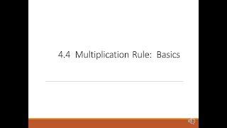 H-Stats: 4.4 Multiplication Rule