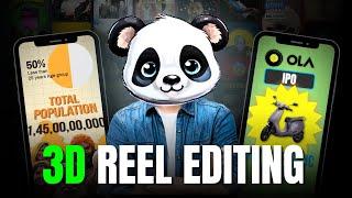 How To Edit 3D Viral Instagram Reels using Premiere Pro | Live Reel Editing Class | Edit with Panda