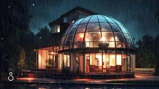 Rain On Glass Dome Villa  With Thunder | Black Screen | 12 Hours | Sleep In Series