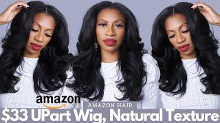 $33 Amazon U Part Wig, Style in Minutes! Natural texture