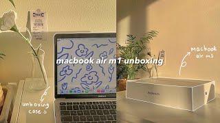  macbook air m1 (space gray) unboxing | accessories + case decoration 