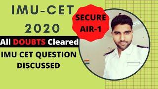 IMU CET 2020 | ALL DOUBTS CLEARED | How to PREPARE for IMU CET 2020 | SECURE AIR-1 in IMU CET 2020