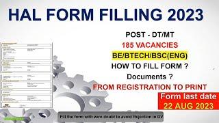 HAL MT/DT ONLINE APPLICATION FORM FILLING (2023)