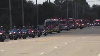 Procession for fallen deputies arrives at Palm Beach County Medical Examiner's Office