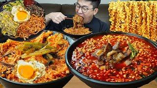 목살듬뿍진짬뽕과 비빔밥 요리 먹방 Spicy Pork Noodles MUKBANG