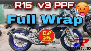 || R15 Full PPF Wrap || By Dp Bike Modify Auto Market Rewari #r15 #ppf #lamination 8684863001