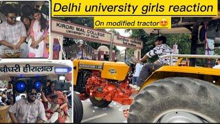 First time in India|अपना tractor delhi University ले गया|लड़किया पागल हो गई देख के।