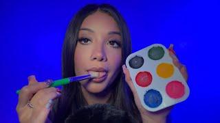 ASMR SPIT PAINTING WITH EDIBLE PAINT 