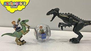 Jurassic World LEGO TOYS | Skyheart plays with Blue, Owen, Indoraptor, Trex dinosaur toys for kids