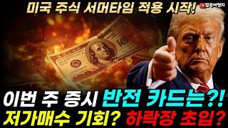 이번 주 미국증시  가장 강력한 리스크는 트럼프의 입?! 실적 발표 주요 기업은? 저가매수 기회일까 하락장 초입일까? 서머타임의 역사는?  10시 반 거래시작!