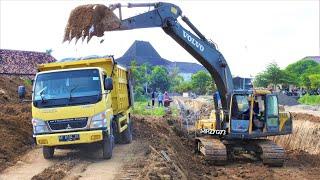 Excavator Trucks Digging Railway Underpass Construction