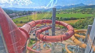 Red Water Slide  at Waterpark Park Bešeňová 