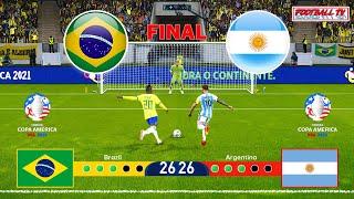 Brazil vs Argentina - Penalty Shootout 2024 | Final Copa America | PES Gameplay PC