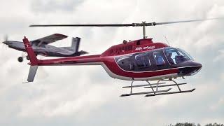 Agusta Bell 206B Jet Ranger HB-XHO Helicopter / Landing at Nancy Essey Airport