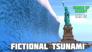 Fictional TSUNAMI Height Comparison On The Earth 