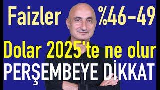 Faizler %46-49'da | 2025 dolar Euro tahminleri | Borsada kritik Perşembe