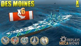 Des Moines 6 Kills & 297k Damage | World of Warships Gameplay 4k