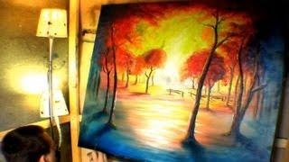 Paint Along Video Time-Lapse by Jarduli - Autumn Forest Landscape Forest