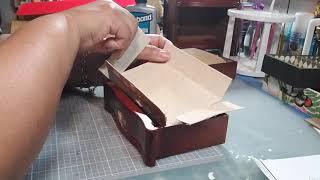 How to reline / line jewelry box drawer with velvet or paper.